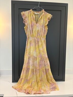 Yellow Tiered Midi Dress - Women